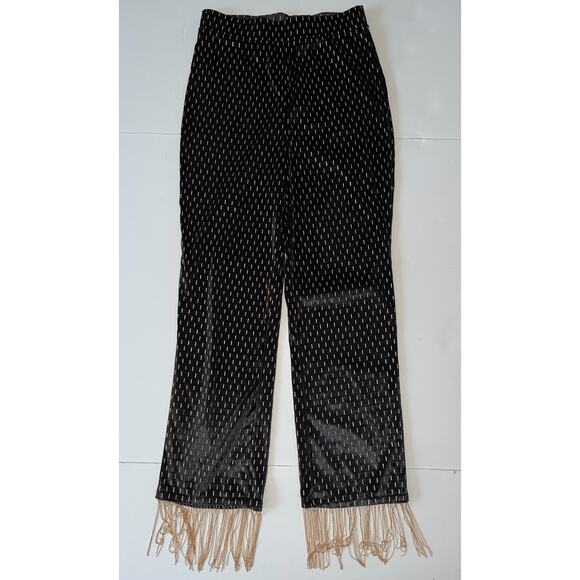 House Of Harlow 1960 X Revolve Catina Pant SP Noir And Gold Velvet Whimsical NWT - Picture 3 of 13